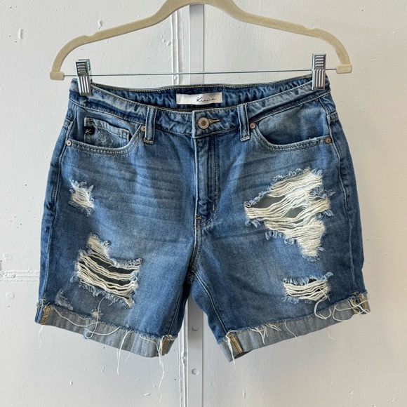KanCan Pants - KanCan LA Distressed‎ Rolled Up Mini Denim Jean Shorts Medium KC8407YT